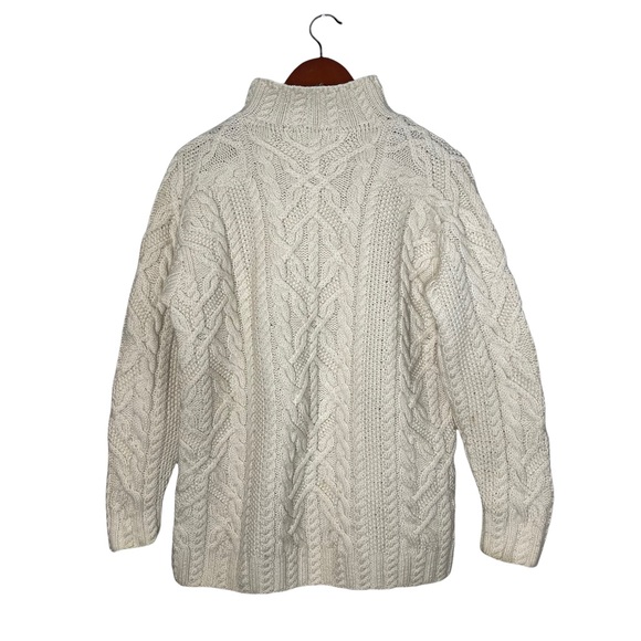 LAUREN RALPH LAUREN Hand Knit Worsted Wool Cable Knit Pullover High Neck Sweater - Picture 2 of 9